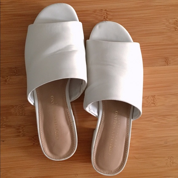 Christian Siriano Shoes - White Flat Mules (5W)